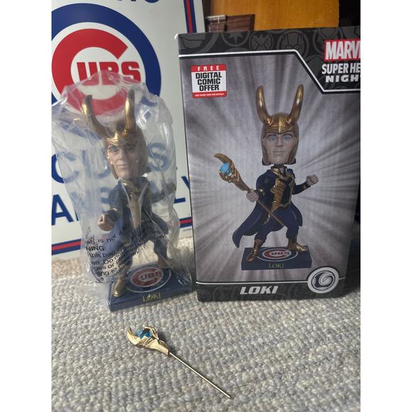 BDA Sports Other - Loki Bobblehead Wrigley Marvel Superhero Night  Chicago Cubs 7.18.2023 NIB
